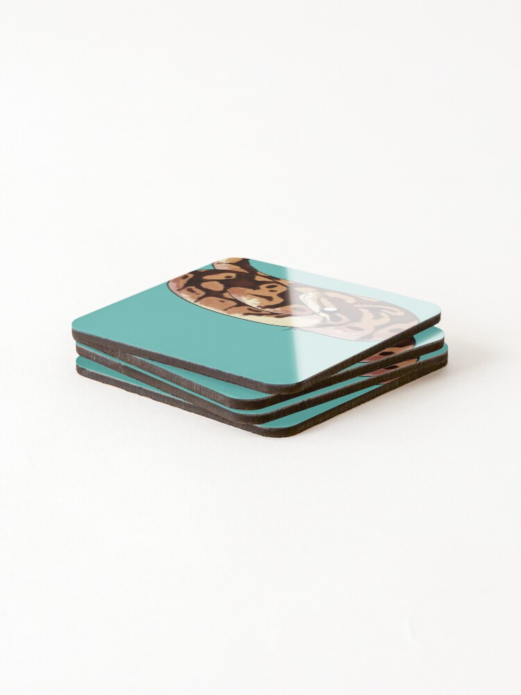 Thumbnail 4 of 5, Coasters (Set of 4), Ball Python 8-Bit designed and sold by MircPalumbo.
