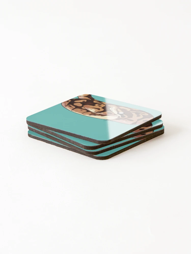 Thumbnail 4 of 5, Coasters (Set of 4), Ball Python 8-Bit designed and sold by MircPalumbo.