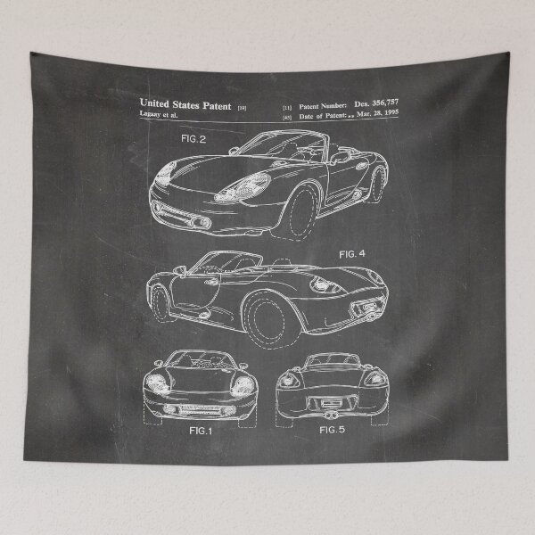 Item preview, Porsche Patent - 911 Carrera Art - Black Chalkboard designed and sold by patentpress.