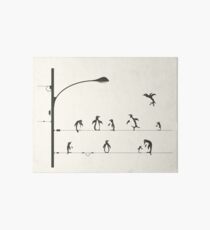 PENGUINS ON A WIRE Art Board