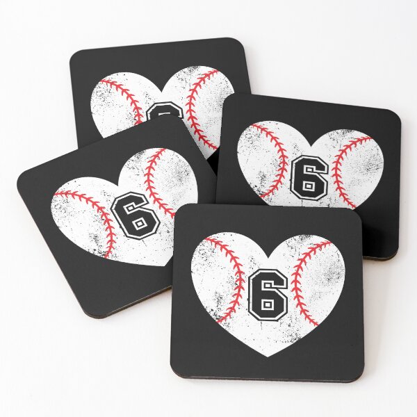 Item preview, Baseball Heart Jersey Number 6 designed and sold by AdventureTee.