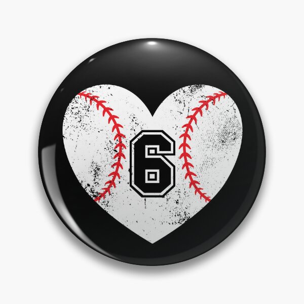 Item preview, Baseball Heart Jersey Number 6 designed and sold by AdventureTee.