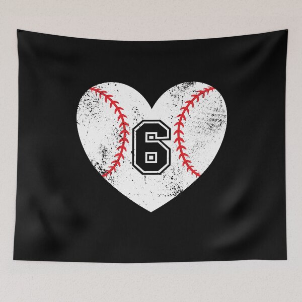 Item preview, Baseball Heart Jersey Number 6 designed and sold by AdventureTee.