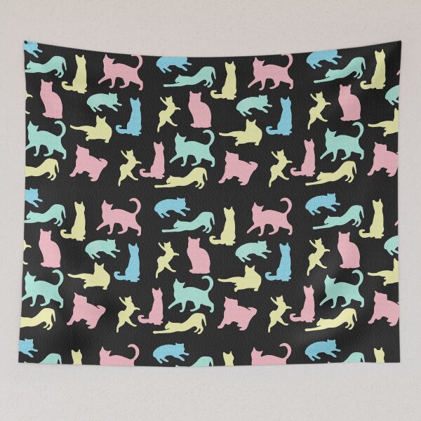 Item preview, Pastel cat pattern designed and sold by EnigmaKiwi.