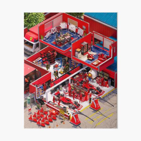 Ferrari Garage Cutaway 2022 Art Board Print