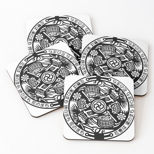 Item preview, Drum ceremony motif in Japan depicted on manhole - Black designed and sold by mattraski.
