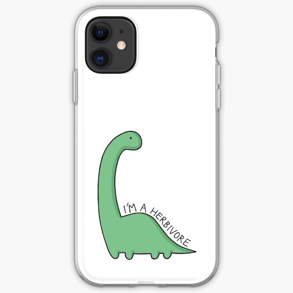 'I'm a Herbivore' Dinosaur Illustration iPhone Soft Case