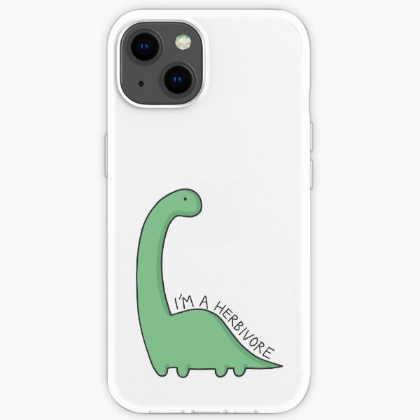 'I'm a Herbivore' Dinosaur Illustration iPhone Soft Case