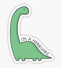 'I'm a Herbivore' Dinosaur Illustration Sticker