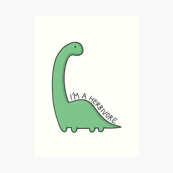 Ilustración de dinosaurio 'Soy un herbívoro' Lámina artística