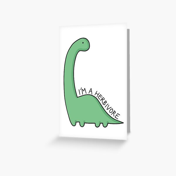Ilustración de dinosaurio 'Soy un herbívoro' Tarjetas de felicitación