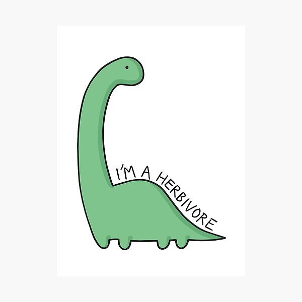 Ilustración de dinosaurio 'Soy un herbívoro' Lámina fotográfica