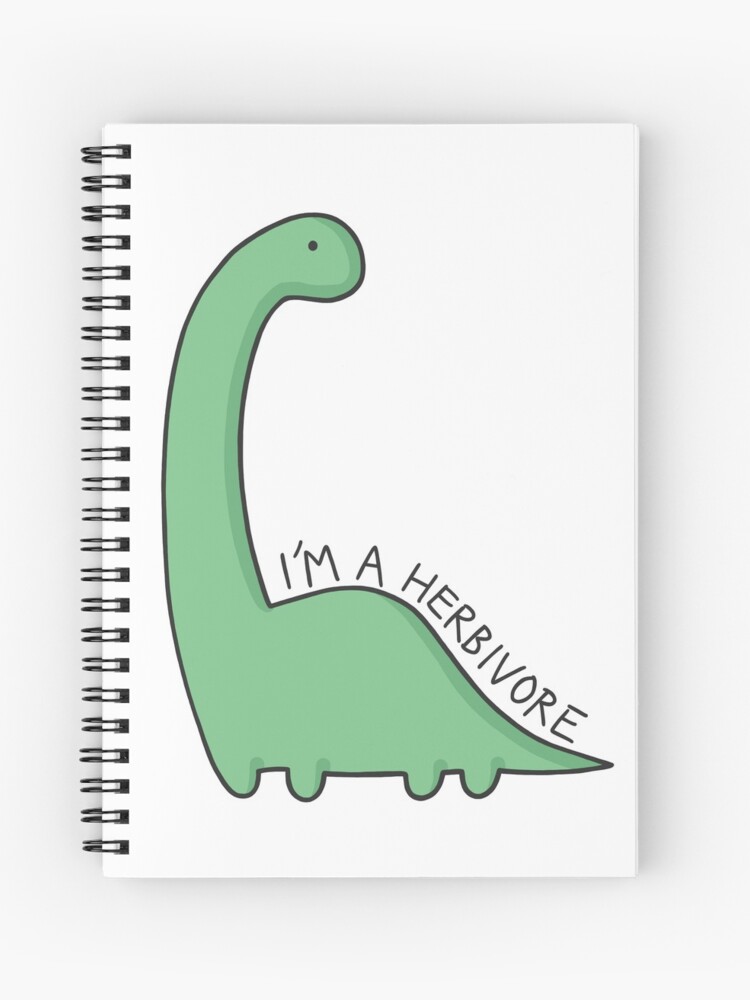 Thumbnail 1 von 3, Notizbuch, „Ich bin ein Pflanzenfresser“ Dinosaurier-Illustration designt und verkauft von bloemsgallery.