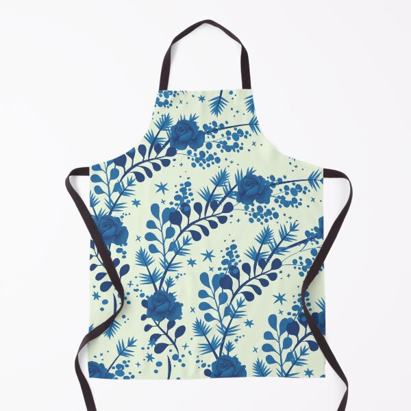 Item preview, Retro Blue Rose Flower Pattern on Mint designed and sold by GraphicsClub.