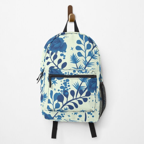 Item preview, Retro Blue Rose Flower Pattern on Mint designed and sold by GraphicsClub.