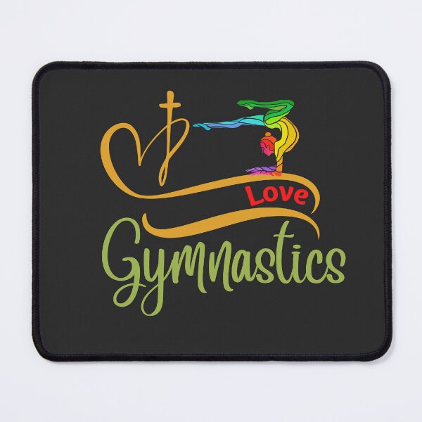 Item preview, Love Gymnastics and the Cross with this swirl heart and cross with gymnast design 6 designed and sold by tranquilbeach.