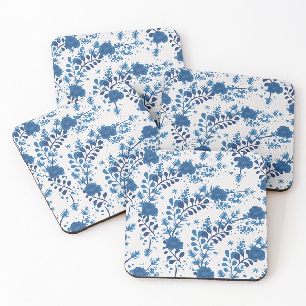 Item preview, Retro Blue Rose Flower Pattern designed and sold by GraphicsClub.