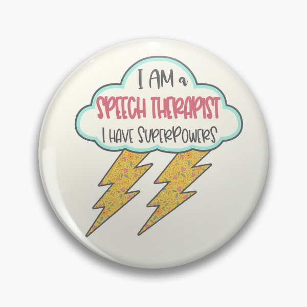 Item preview, Perno de superpoderes de terapeuta del habla retro designed and sold by GrimButterfly.