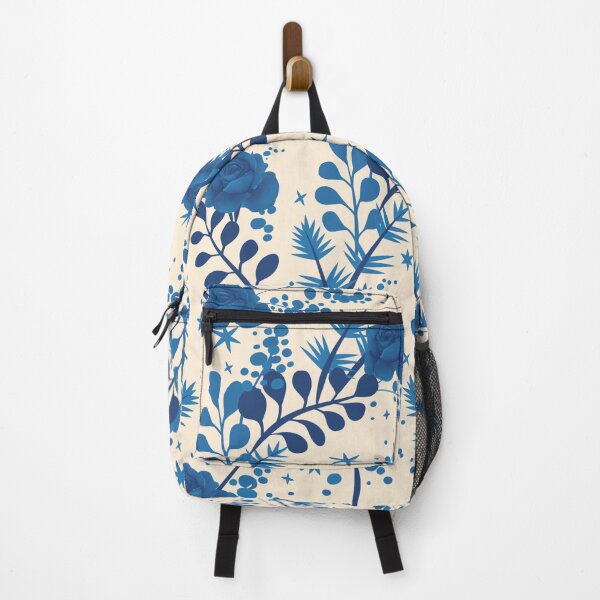 Item preview, Retro Blue Rose Flower Pattern on Peach designed and sold by GraphicsClub.