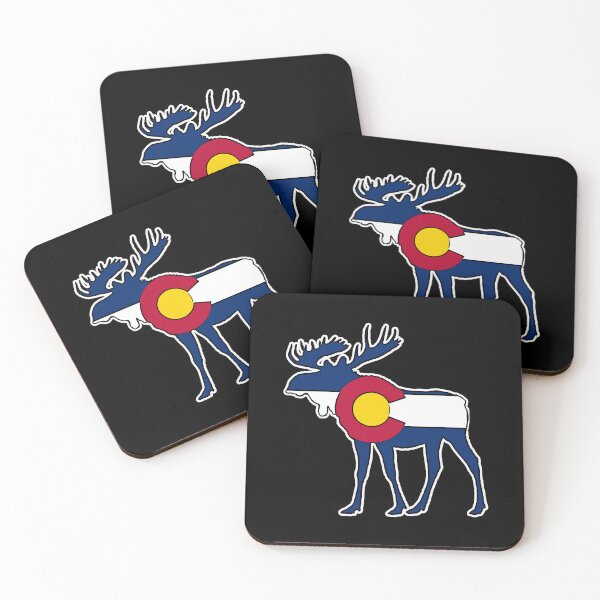 Item preview, Colorado transplant flag moose shape Sticker designed and sold by Welve36tea.