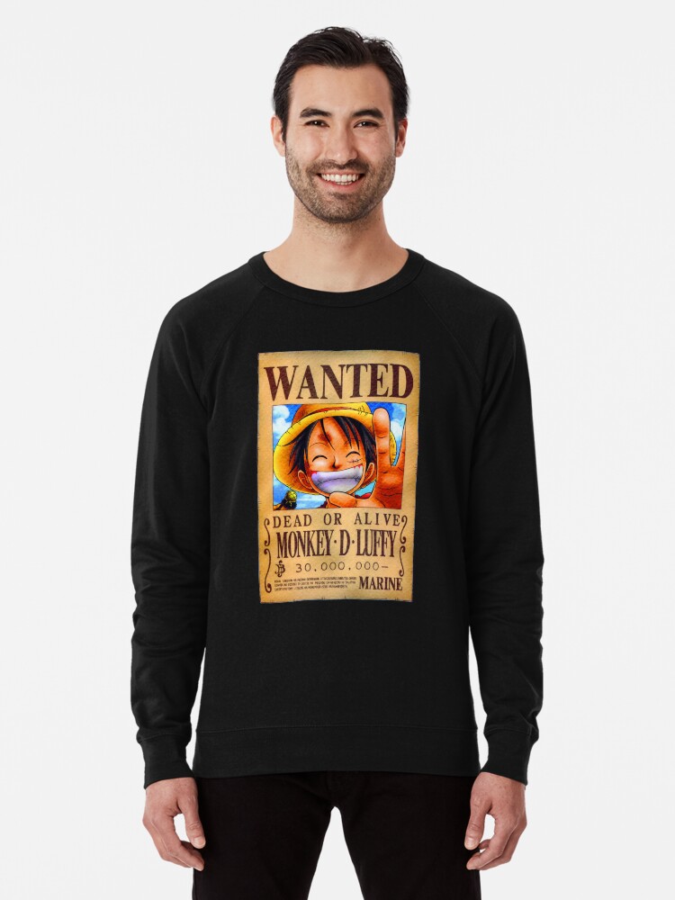 One piece luffy on sale bounty wanted sweater