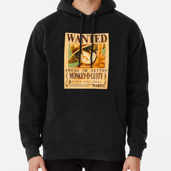 Luffy 1.5 Billion Bounty Wanted Poster Pullover Hoodie for Sale