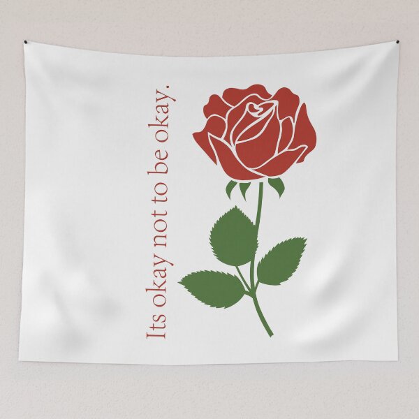 Item preview, Its Okay Not to be Okay - Beautiful Red Rose Picture designed and sold by Unaiza Khalid.