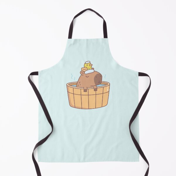 Item preview, Cute Capybara and Bird Relaxing in Hot Bath Spa Soak designed and sold by rustydoodle.