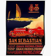 SAN SEBASTIAN: Vintage Auto Racing Advertising Print Poster