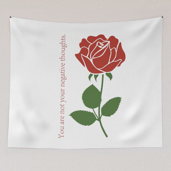 Item preview, You are not your Negative Thoughts - Beautiful Red Rose Picture designed and sold by Unaiza Khalid.