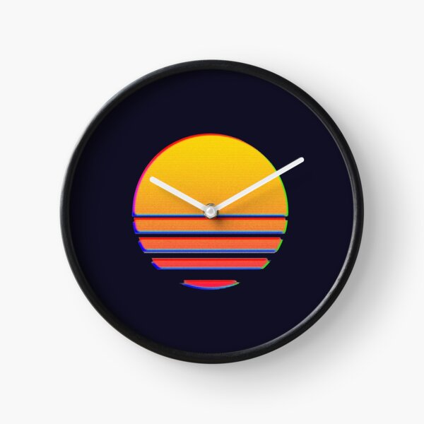 Outrun Retro Sun Clock