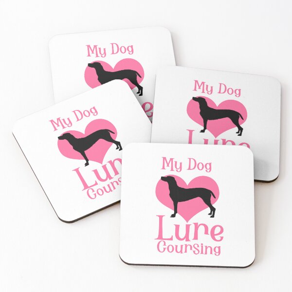 Item preview, RETRO MY DOG  LOVES LURE COURSING - LURE COURSING HEART IN BLACK AND PINK designed and sold by Iskybibblle.