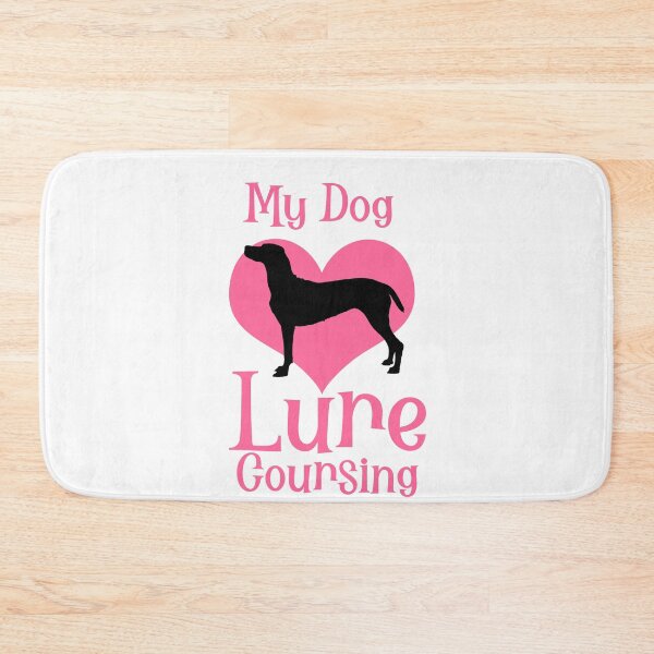 Item preview, RETRO MY DOG  LOVES LURE COURSING - LURE COURSING HEART IN BLACK AND PINK designed and sold by Iskybibblle.
