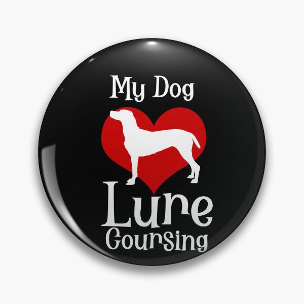 Item preview, RETRO MY DOG  LOVES LURE COURSING - LURE COURSING HEART IN WHITE AND RED  designed and sold by Iskybibblle.
