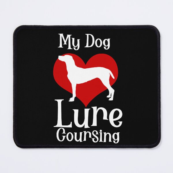 Item preview, RETRO MY DOG  LOVES LURE COURSING - LURE COURSING HEART IN WHITE AND RED  designed and sold by Iskybibblle.