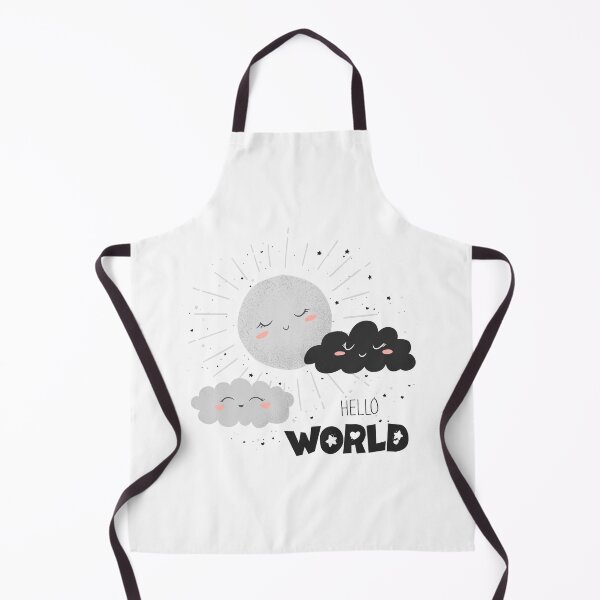 Item preview, Cute cartoon sun, clouds and lettering Hello world designed and sold by DarianaArt.