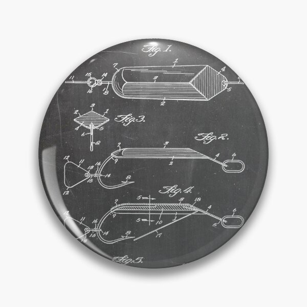 Item preview, Fishing Lure Patent - Fisherman Art - Black Chalkboard designed and sold by patentpress.
