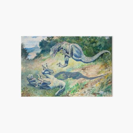 Vista previa del artículo con la obra «Leaping Laelaps de Charles R. Knight - Pintura de dinosaurios», diseñado y vendido por Opalaeo.