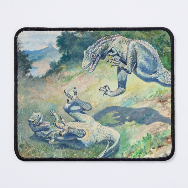 Item preview, Leaping Laelaps by Charles R. Knight - Dinosaur painting designed and sold by Opalaeo.