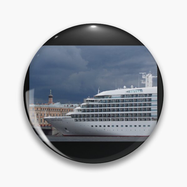 Item preview, Seabourn Sojourn Berthed Beneath Stormy Skies Canvas Print designed and sold by Welve36tea.