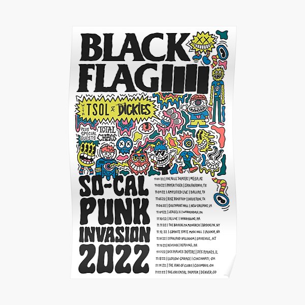 "black flag tour" Poster for Sale by khalidnowwell Redbubble