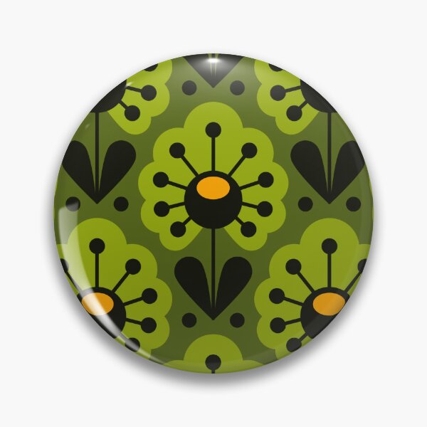 Item preview, 0917 - playful retro flowers, green designed and sold by RouCouCou.