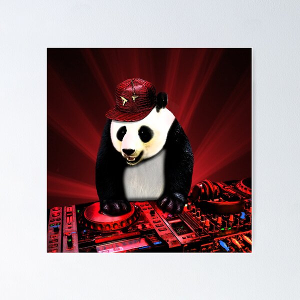 Item preview, panda DJ designed and sold by ValentinaHramov.