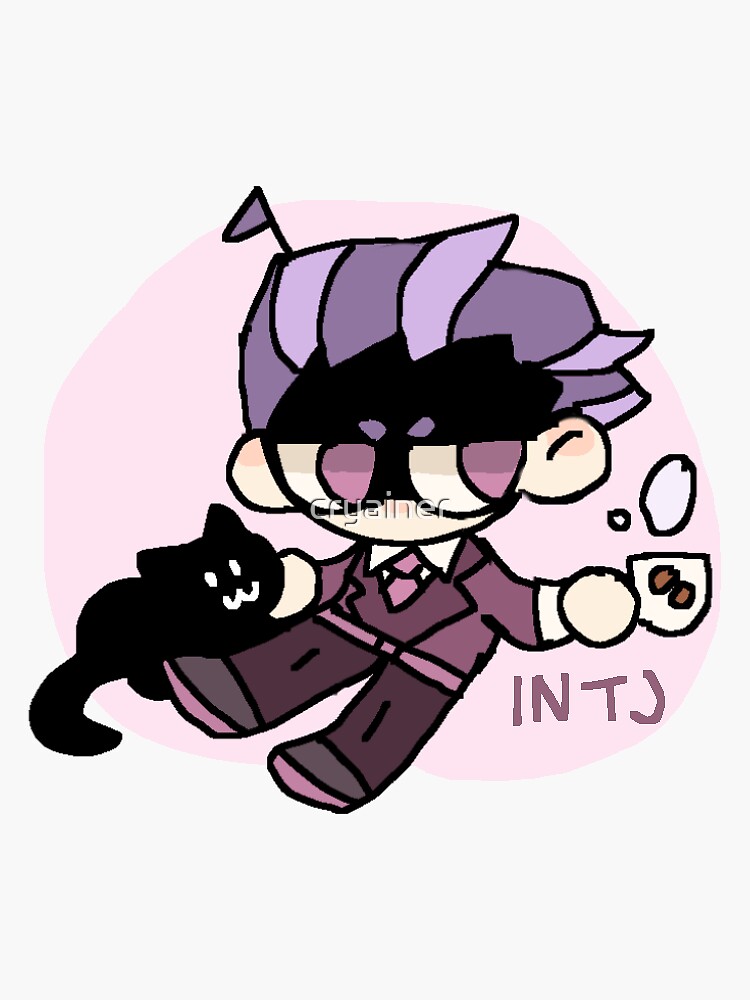 INTJ Boy B/W 4x6 Thermal Sticker - Kawaii Anime Chibi - MBTI