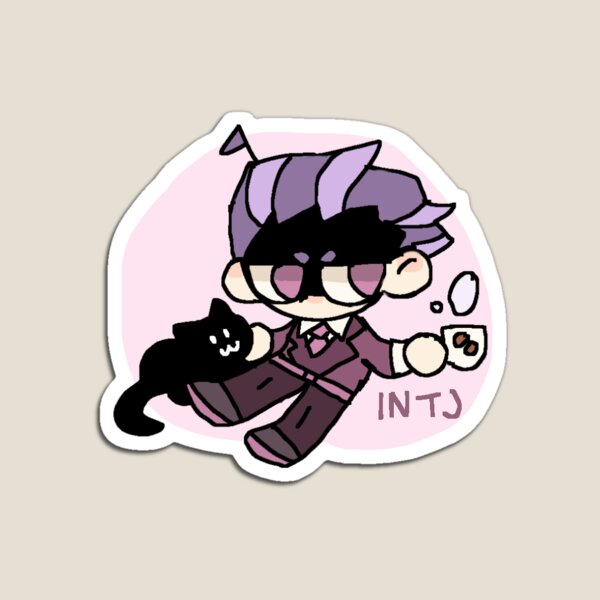 INTJ Boy B/W 4x6 Thermal Sticker - Kawaii Anime Chibi - MBTI