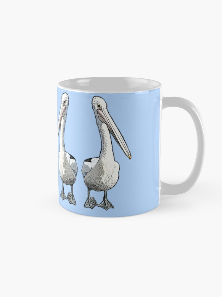 It is a Pelicans Life CARTOON PELICAN BASED ON A REAL PELICAN AT SYDNEY  FISH MARKETS Coffee Mug for Sale by Iskybibblle