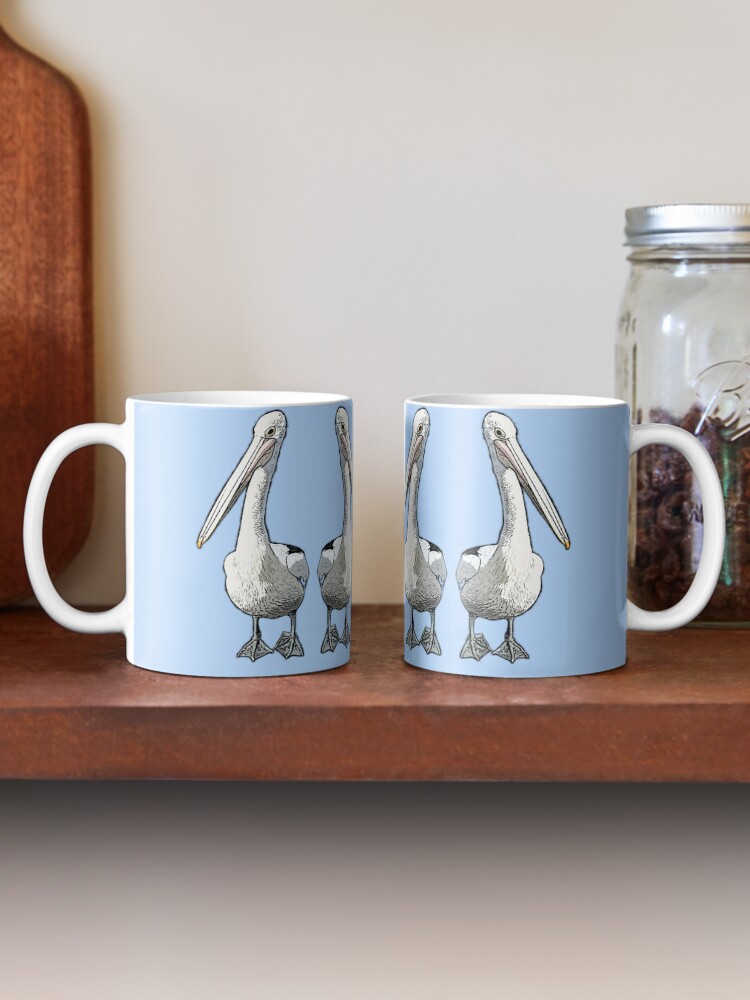 It is a Pelicans Life CARTOON PELICAN BASED ON A REAL PELICAN AT SYDNEY  FISH MARKETS Coffee Mug for Sale by Iskybibblle