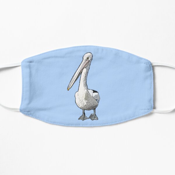 It is a Pelicans Life CARTOON PELICAN BASED ON A REAL PELICAN AT SYDNEY FISH MARKETS Flat Mask