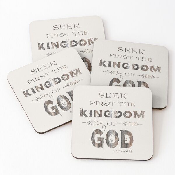 Item preview, Seek First the Kingdom of God - Wooden Letters - Christian Tshirt designed and sold by Narrow-Path.