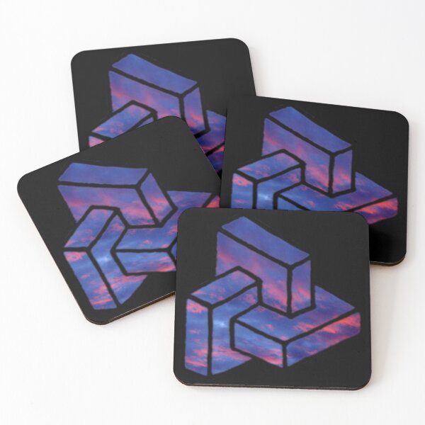 Item preview, Dark Red Blue Sky Cuboid designed and sold by createVisions.